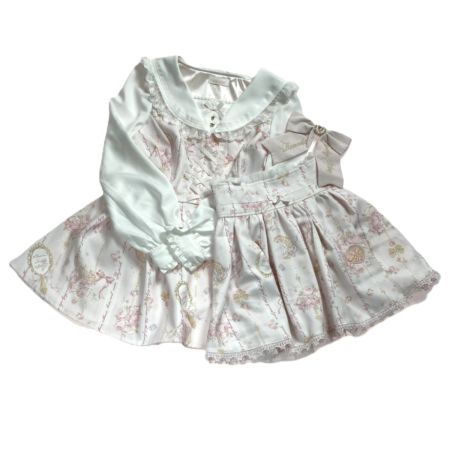  LIZ LISA リズリサ ジュエリー柄 セットアップ 上下セット size 0 351-6334-0 ライトピンク×ホワイト