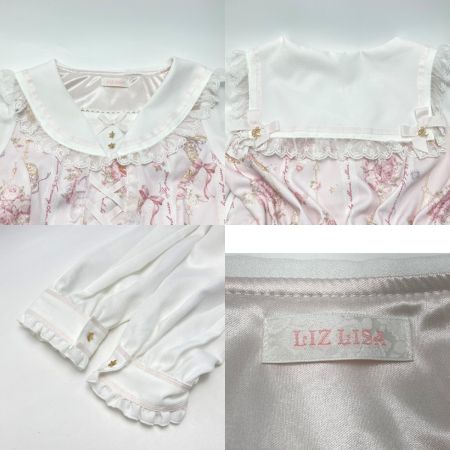  LIZ LISA リズリサ ジュエリー柄 セットアップ 上下セット size 0 351-6334-0 ライトピンク×ホワイト