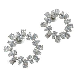 ☆☆ SWAROVSKI スワロフスキー Matrix フープピアス 5601509 ホワイト 箱有 Aランク