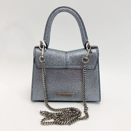  MARC JACOBS マークジェイコブス ザ ギャラクティック グリッター セントマーク トップ ハンドル ミニ シルバー 2WAY