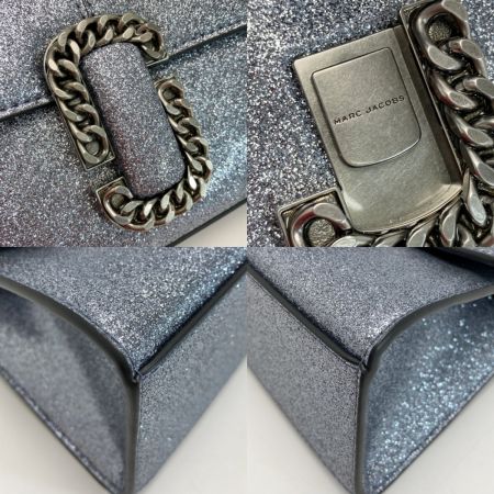  MARC JACOBS マークジェイコブス ザ ギャラクティック グリッター セントマーク トップ ハンドル ミニ シルバー 2WAY