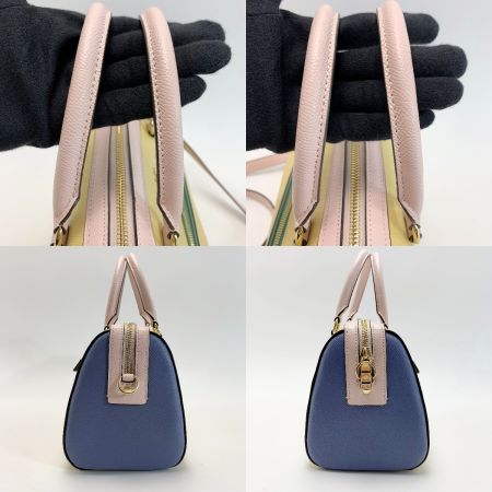  COACH コーチ 2WAYバッグ  C3428 マルチカラー ストラップ付 レザー