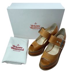 ☆☆ Vivienne Westwood ヴィヴィアン・ウエストウッド サンダル ダブルウェッジソール ブラウン 約25.5～26㎝ 箱 袋有 Bランク