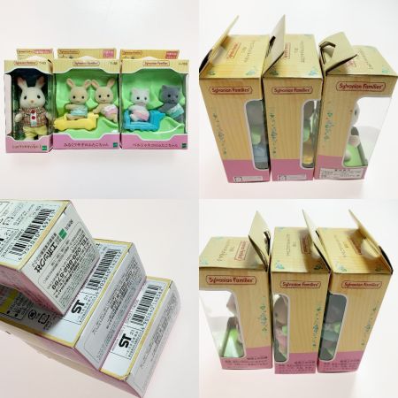    シルバニアファミリー 人形4体（うさぎ・リス・ネコ・ねずみ） 赤ちゃん4体（うさぎ・ねこ） ドレッサー・ガーデンテーブルチェアーセット