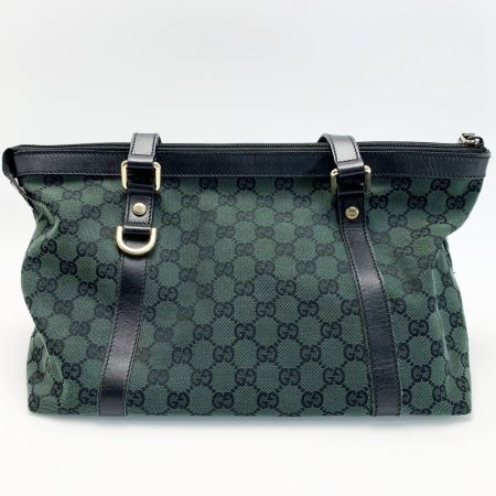  GUCCI グッチ ハンドバッグ キャンバス 272399 ダークグリーン ゴールド金具 レディース