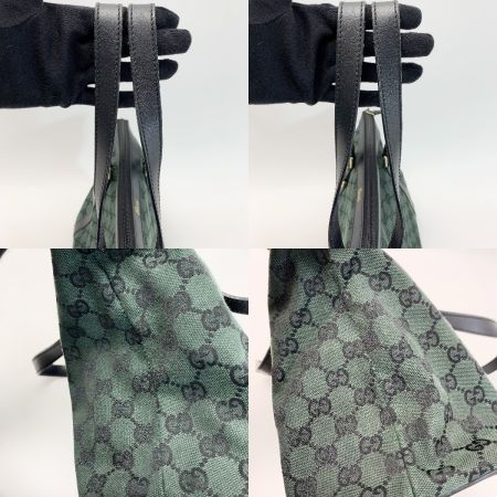  GUCCI グッチ ハンドバッグ キャンバス 272399 ダークグリーン ゴールド金具 レディース