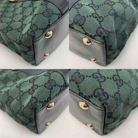  GUCCI グッチ ハンドバッグ キャンバス 272399 ダークグリーン ゴールド金具 レディース