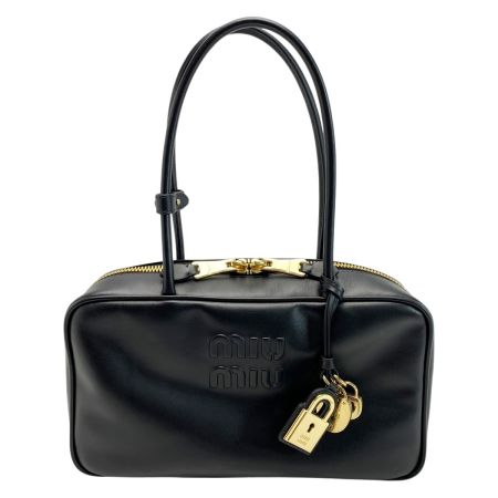  MIU MIU ハンドバッグ ミディアム ボー 5BB172 ブラック レザー レディース