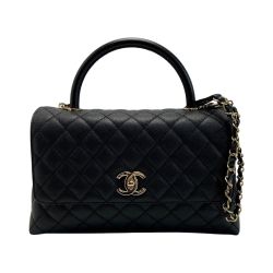 ☆☆ CHANEL シャネル ココハンドル29 キャビアスキン A92991 ブラック チェーンショルダーバッグ Bランク