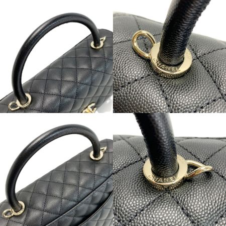  CHANEL シャネル ココハンドル29 キャビアスキン A92991 ブラック チェーンショルダーバッグ