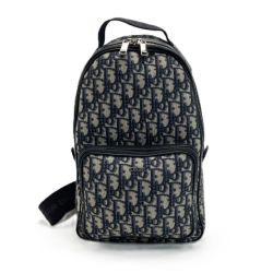 ☆☆ Christian Dior クリスチャンディオール オブリーク Rider スリングバッグ ネイビー ボディバッグ キャンバス×レザー Bランク