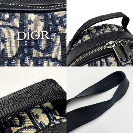  Christian Dior クリスチャンディオール オブリーク Rider スリングバッグ ネイビー ボディバッグ キャンバス×レザー