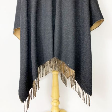  FENDI フェンディ ポンチョ ズッカ柄 FXX707 ブラック×ブラウン レディース