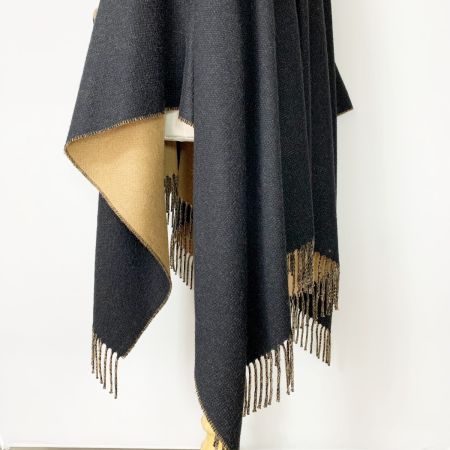  FENDI フェンディ ポンチョ ズッカ柄 FXX707 ブラック×ブラウン レディース