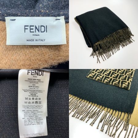  FENDI フェンディ ポンチョ ズッカ柄 FXX707 ブラック×ブラウン レディース