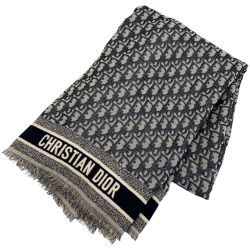 ☆☆ Christian Dior クリスチャンディオール オブリークストール トロッター ウール シルク コットン Bランク