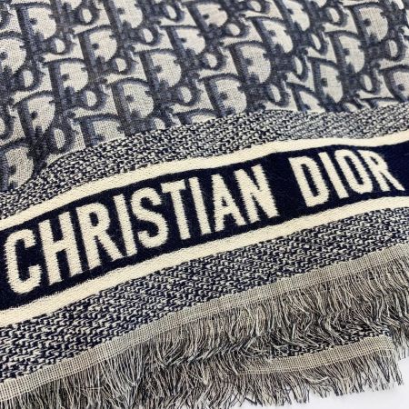  Christian Dior クリスチャンディオール オブリークストール トロッター ウール シルク コットン