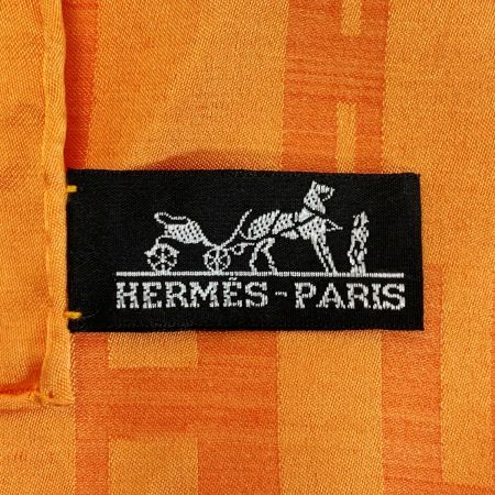  HERMES エルメス 大判ストール スカーフ H柄 オレンジ レディース