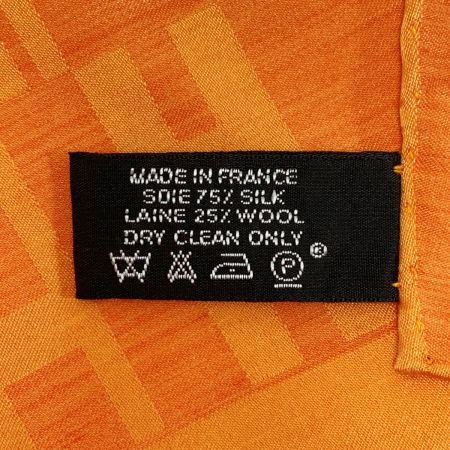  HERMES エルメス 大判ストール スカーフ H柄 オレンジ レディース