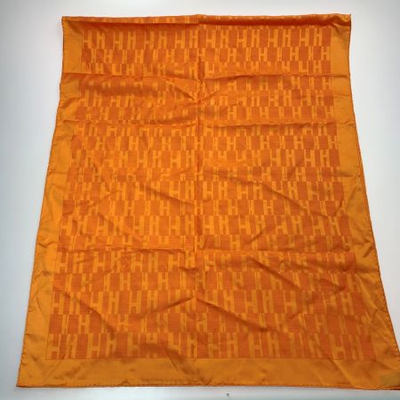 HERMES エルメス 大判ストール スカーフ H柄 オレンジ レディース