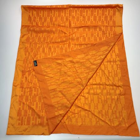  HERMES エルメス 大判ストール スカーフ H柄 オレンジ レディース