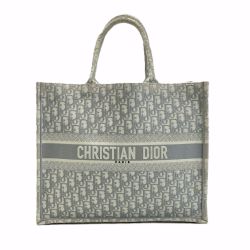 ☆☆ Christian Dior クリスチャンディオール ブックトート ラージ オブリーク M1286ZRIW グレー トートバッグ キャンバス Bランク
