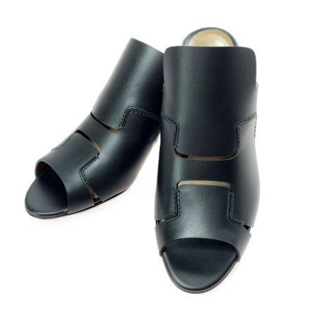  HERMES エルメス Hモチーフ オープントゥー サンダル ブラック レディース SIZE（25.5cm相当）