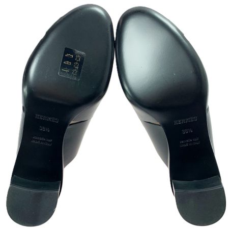  HERMES エルメス Hモチーフ オープントゥー サンダル ブラック レディース SIZE（25.5cm相当）