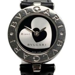 ☆☆ BVLGARI ブルガリ B-zero1 ダブルハート BZ22S ブラック×シルバー クォーツ レディース 腕時計 Bランク