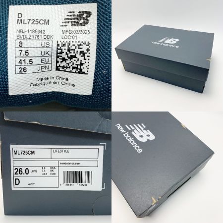  NEW BALANCE ニュー・バランス ローカットスニーカー ML725CM ホワイト SIZE 26cm 箱有