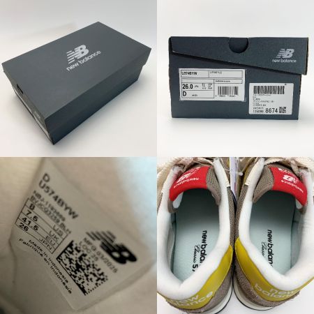  NEW BALANCE ニュー・バランス ローカットスニーカー U574BBYW ベージュ SIZE 26cm 箱付き