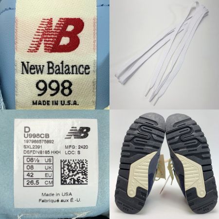  NEW BALANCE ニュー・バランス ローカットスニーカー U998CB ネイビー SIZE 26.5cm 箱有