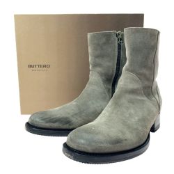 ☆☆ BUTTERO スウェード レザー サイド ジップ アップ B1117 グレー SIZE25.5㎝ ブーツ メンズ 箱 袋有 Bランク