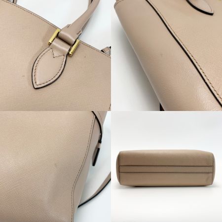 PRADA サフィアーノ 2WAYバッグ 1BA227 ベージュ トラップ付