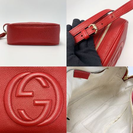  GUCCI グッチ ソーホー ショルダーバッグ 308364 498879 レッド レザー レディース