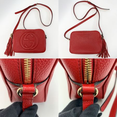  GUCCI グッチ ソーホー ショルダーバッグ 308364 498879 レッド レザー レディース