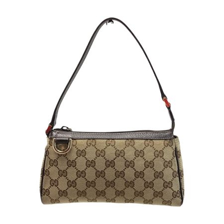  GUCCI グッチ GGキャンバス ワンショルダーバッグ 145750 ベージュ×ブラウン キャンバス×レザー ハンドバッグ