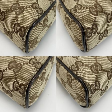  GUCCI グッチ GGキャンバス ワンショルダーバッグ 145750 ベージュ×ブラウン キャンバス×レザー ハンドバッグ