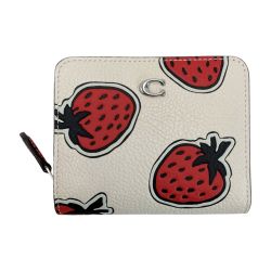 ☆☆ COACH コーチ  ビルフォールド ウォレット・ストロベリー プリント CT908 2つ折り財布 Bランク