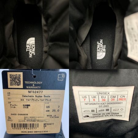  THE NORTH FACE ザノースフェイス デタッチャブル ヌプシ ブーティ NF52477 ブラック SIZE 25cm