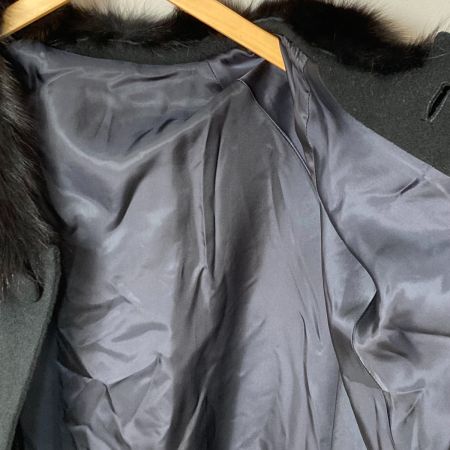  Desii mode ファー付きケープ カシミア混 サイズ F 50400362-7 ブラック レディース