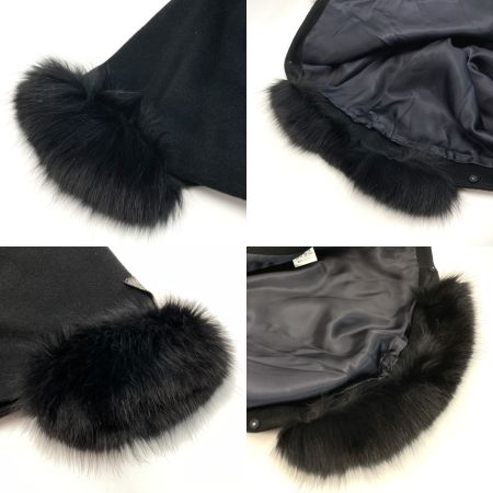  Desii mode ファー付きケープ カシミア混 サイズ F 50400362-7 ブラック レディース