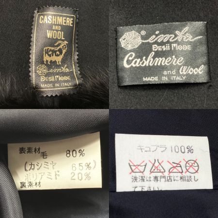  Desii mode ファー付きケープ カシミア混 サイズ F 50400362-7 ブラック レディース