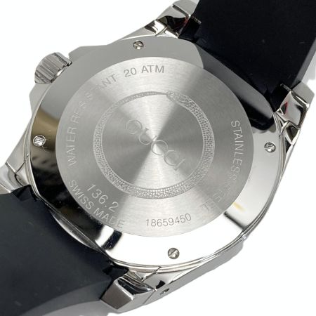  GUCCI グッチ ダイブ デイト 136.2 ブラック クォーツ メンズ 腕時計 箱有 DIVE