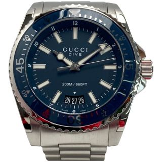 GUCCI グッチ ダイブ デイト 136.2 ブルー クォーツ メンズ 腕時計 箱