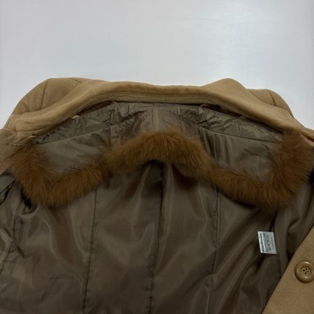 GRADE グレード カシミヤコート カシミヤ100% 無地 25650425 カーキ レディース 11号 ファー付き襟