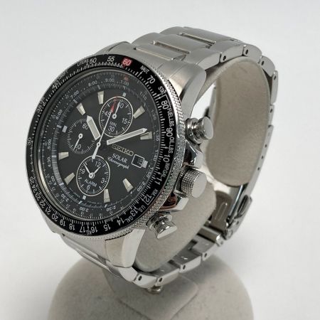  SEIKO セイコー クロノグラフ デイト V172-0AC0 ブラック ソーラー メンズ 腕時計