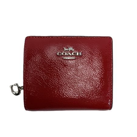  COACH コーチ パテントレザー  CW790 レッド 2つ折り財布