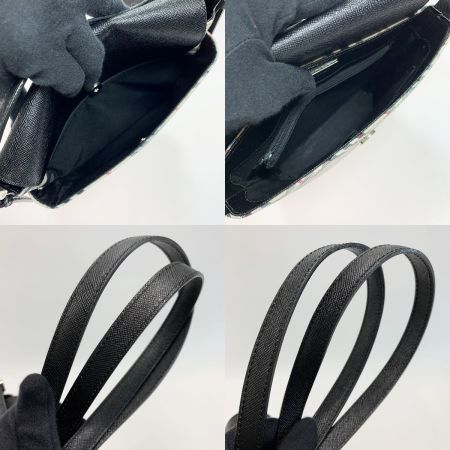  BURBERRY バーバリー ショルダーバッグ ブラック×ホワイト チェック柄 レディース