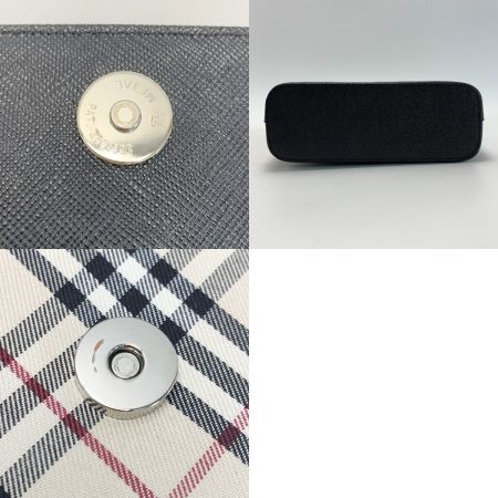  BURBERRY バーバリー ショルダーバッグ ブラック×ホワイト チェック柄 レディース